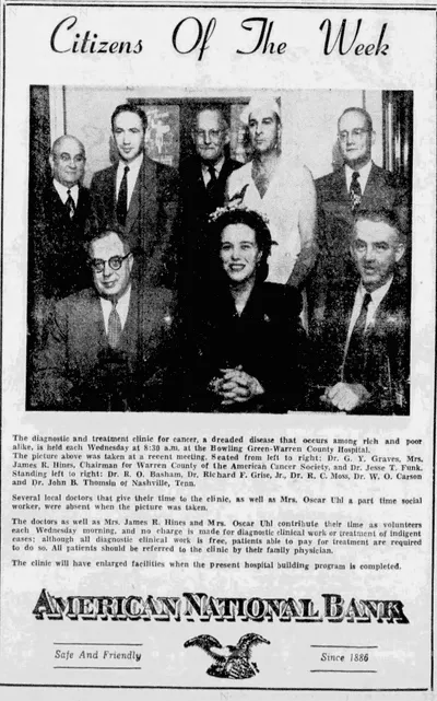 Cancer Clinic Recognized 1952