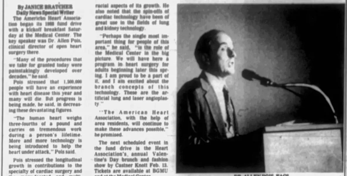 Open Heart Surgery Program 1988